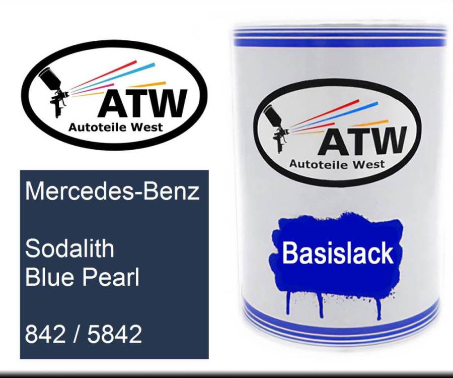 Mercedes-Benz, Sodalith Blue Pearl, 842 / 5842: 500ml Lackdose, von ATW Autoteile West.